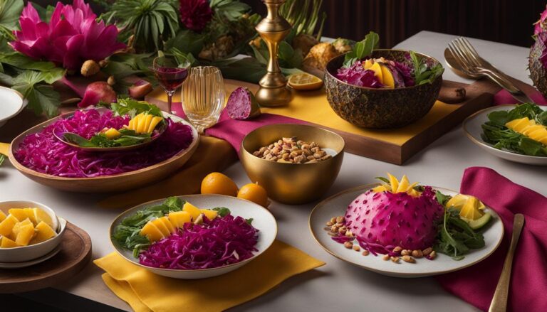 Creative Salads and Main Dishes Featuring Yellow Dragon Fruit